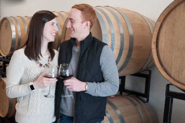 couple sipping wedding wine