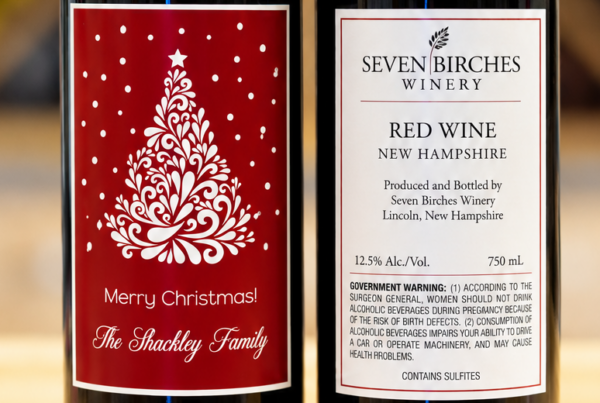 Seven Birches Winery Personalized Wine Bottle