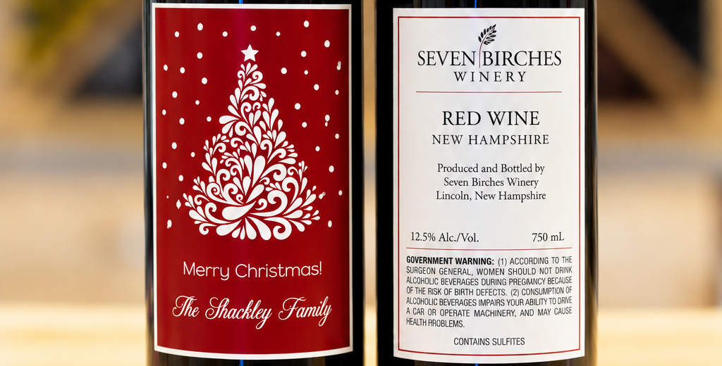 Seven Birches Winery Personalized Wine Bottle