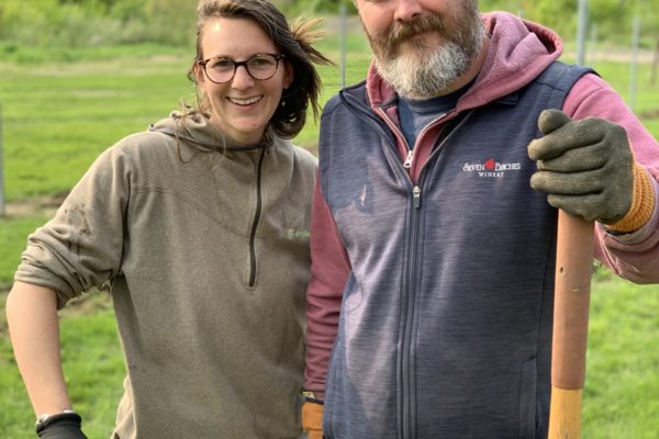 Patrick & Jillian in the Vineyard at Seven Birches