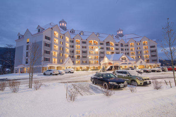 Winter Shot of RiverWalk Resort Snowmobile Trail Access